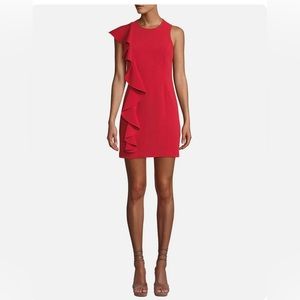 Cinq a Sept Red Ruffle Dress; size 6